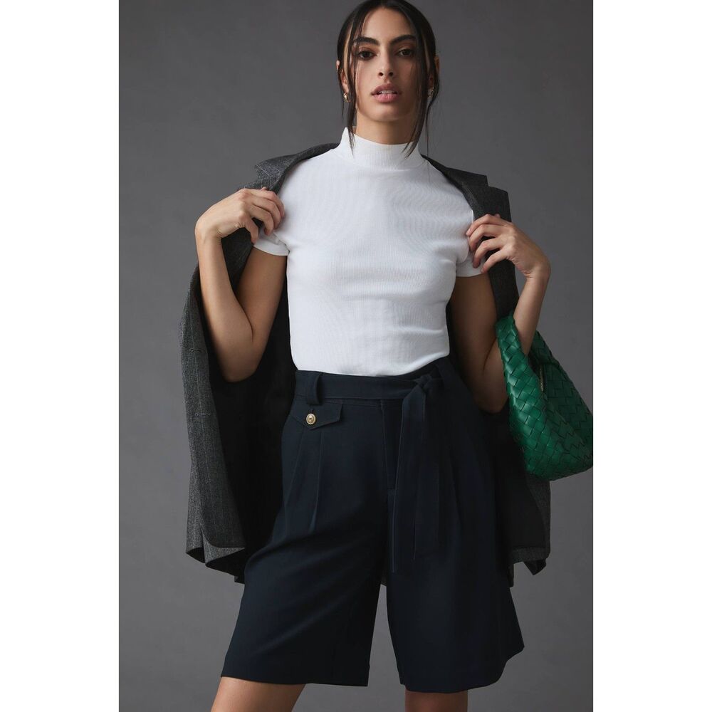 Maeve by Anthropologie Relaxed Trouser Shorts Dark Navy 2